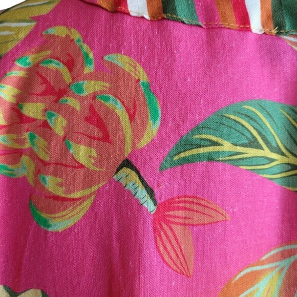 Rachel Roy Linen Rayon Kimono Cover-Up Tropical OS - Picture 5 of 14